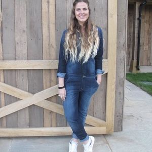 Lee medium wash denim jumpsuit